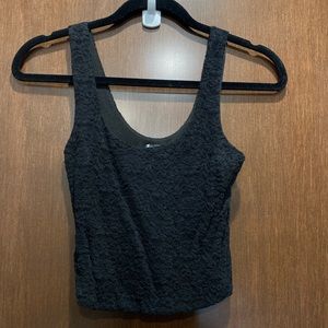 Black lace, cropped tank